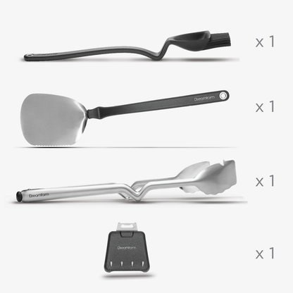 Dreamfarm Set of Premium BBQ Grill Tools BBQ Tongs, Spatula & Baster