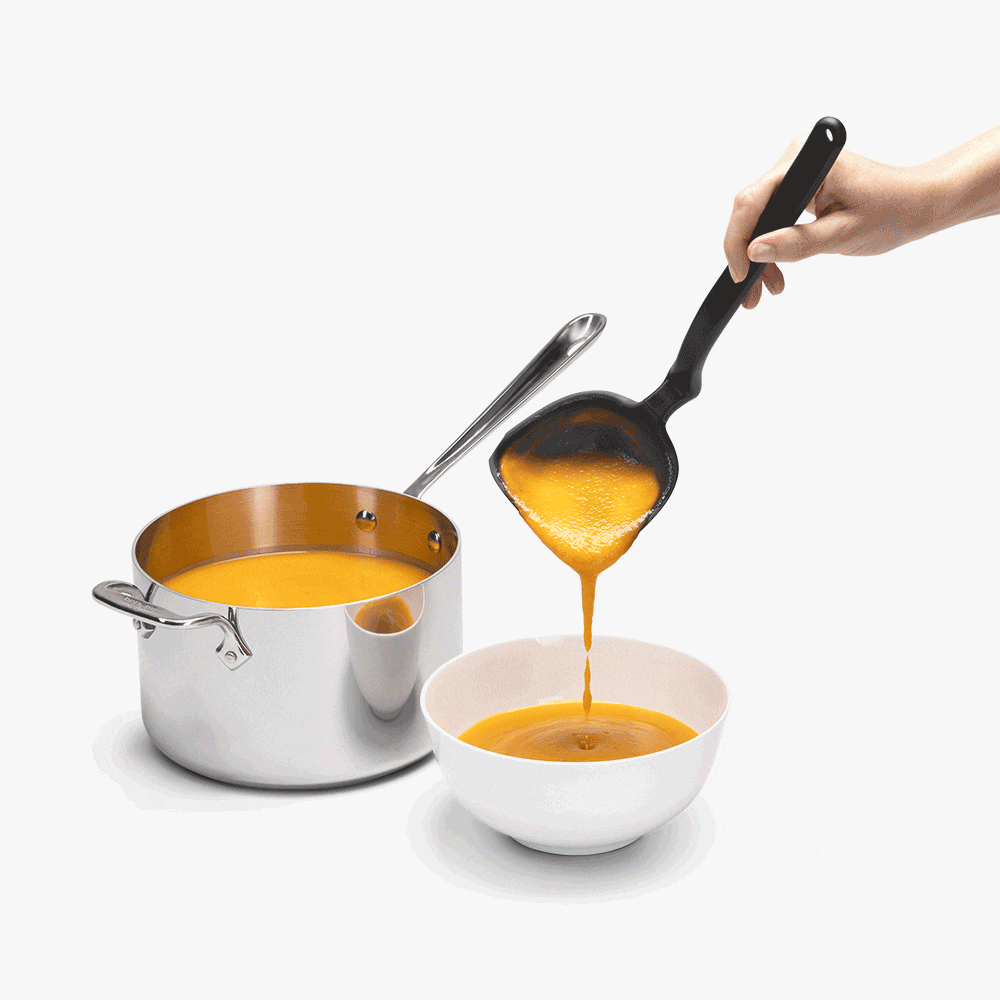 Dreamfarm Fladle Fold-Flat Silicone Ladle That Scoops It All