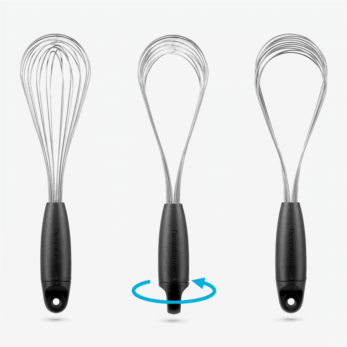 Dreamfarm Flisk 3-in-1 Adjustable Fold-Flat Whisk for Cooking & Baking
