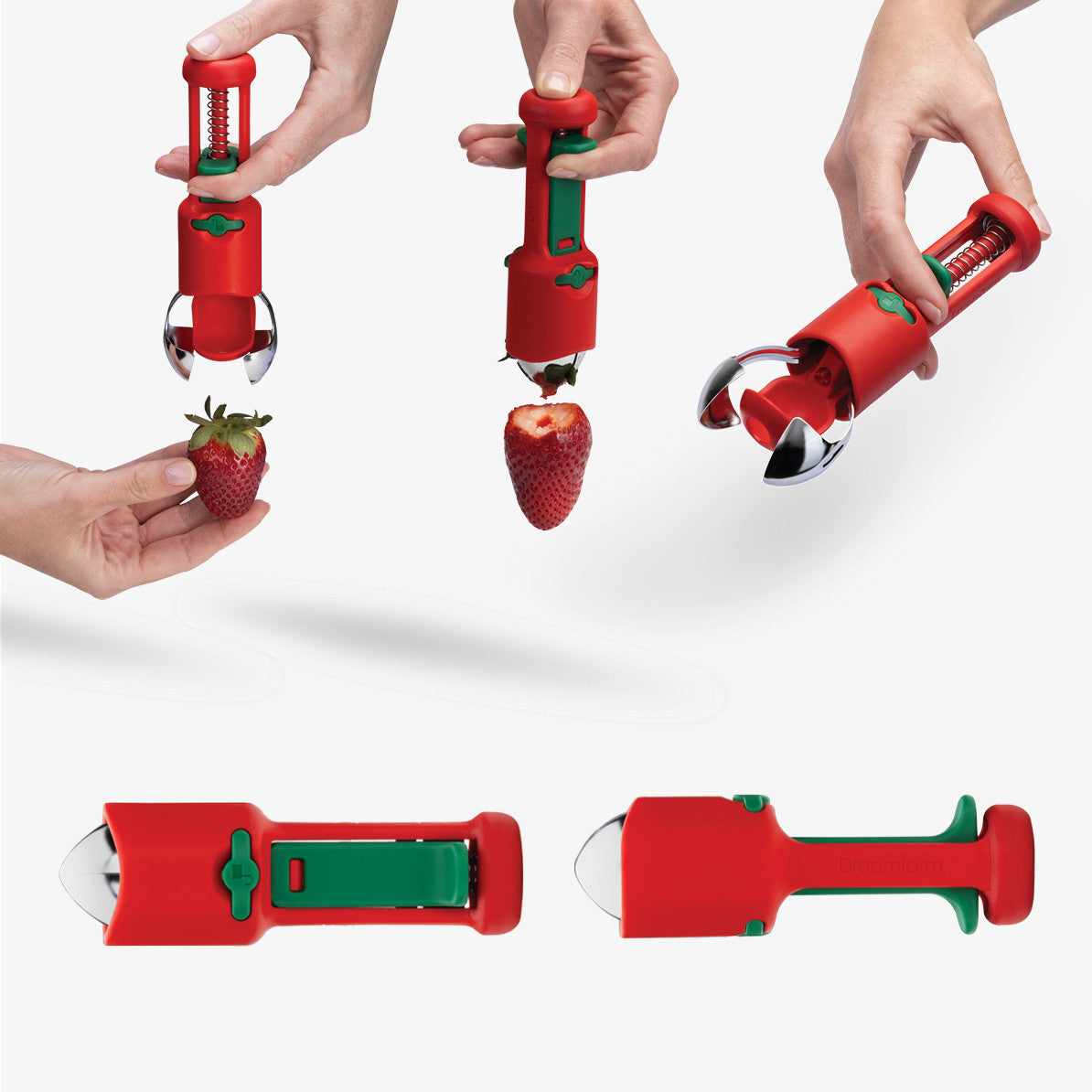 Dreamfarm Hullapit The World's Best 3-in-1 Strawberry Huller, Cherry and Olive Pitter